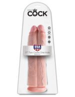 King Cock 11" Two Cocks One Hole - Flesh - Image 3