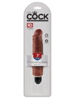 King Cock 7 Inch Vibrating Stiffy - Brown - Image 3