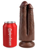 King Cock 7" Two Cocks One Hole - Brown - Image 2