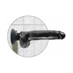 King Cock 9 in. Vibrating Cock With Balls Poseable Suction Cup Dildo Black - Image 4