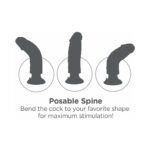 King Cock 9 in. Vibrating Cock With Balls Poseable Suction Cup Dildo Black - Image 7