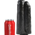 King Cock 9" Two Cocks One Hole - Black
