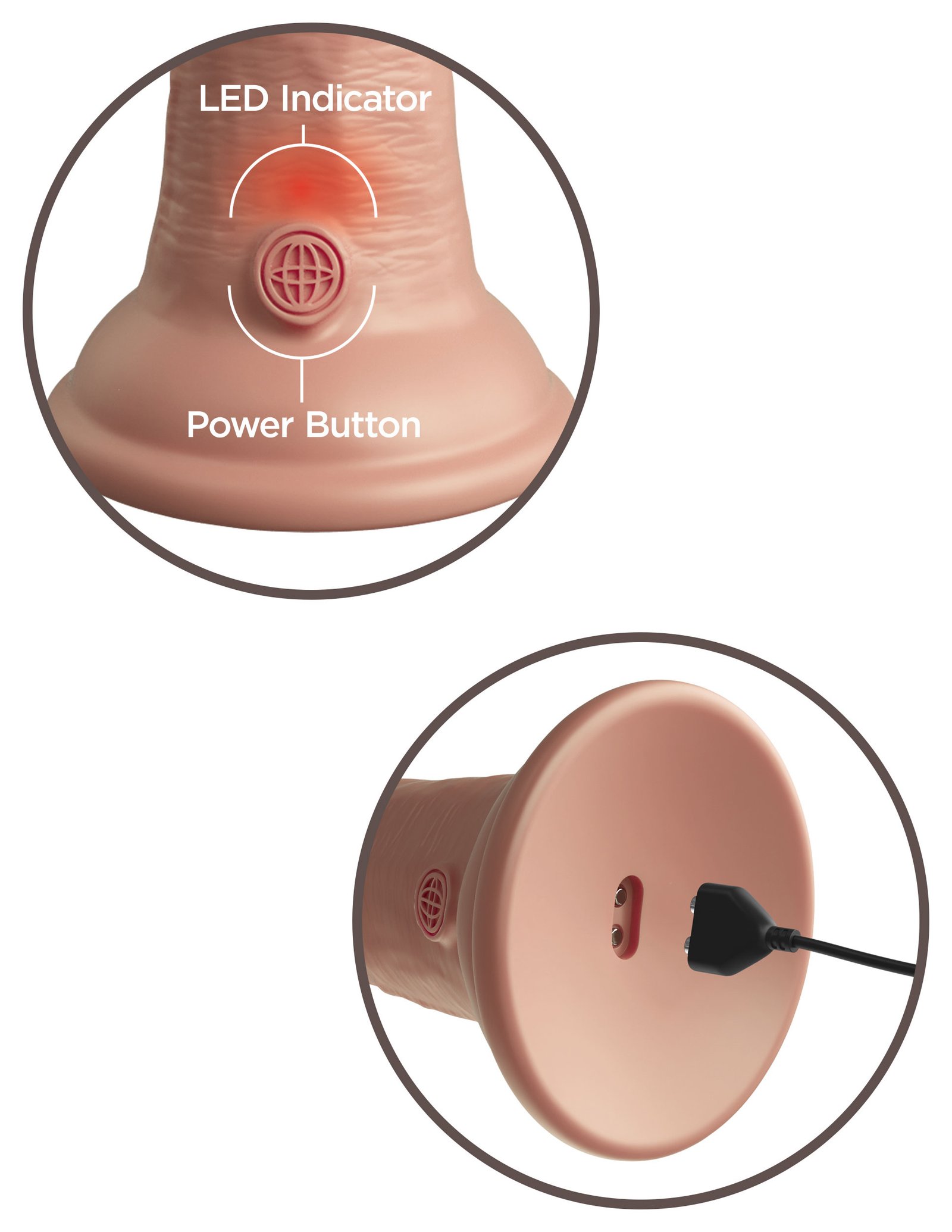king-cock-elite-8-inch-vibrating-silicone-dual-density-cock-light King Cock Elite 8 Inch Vibrating Silicone Dual Density Cock - Light - Image 1