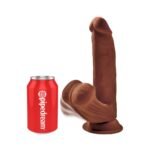 King Cock Plus 8 in. Triple Density Dildo with Swinging Balls – Brown - Image 5
