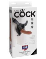 King Cock Strap on Harness With 6 Inch Cock - Tan - Image 4