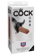 King Cock Strap-on Harness With 7" Two Cocks One Hole - Tan - Image 6