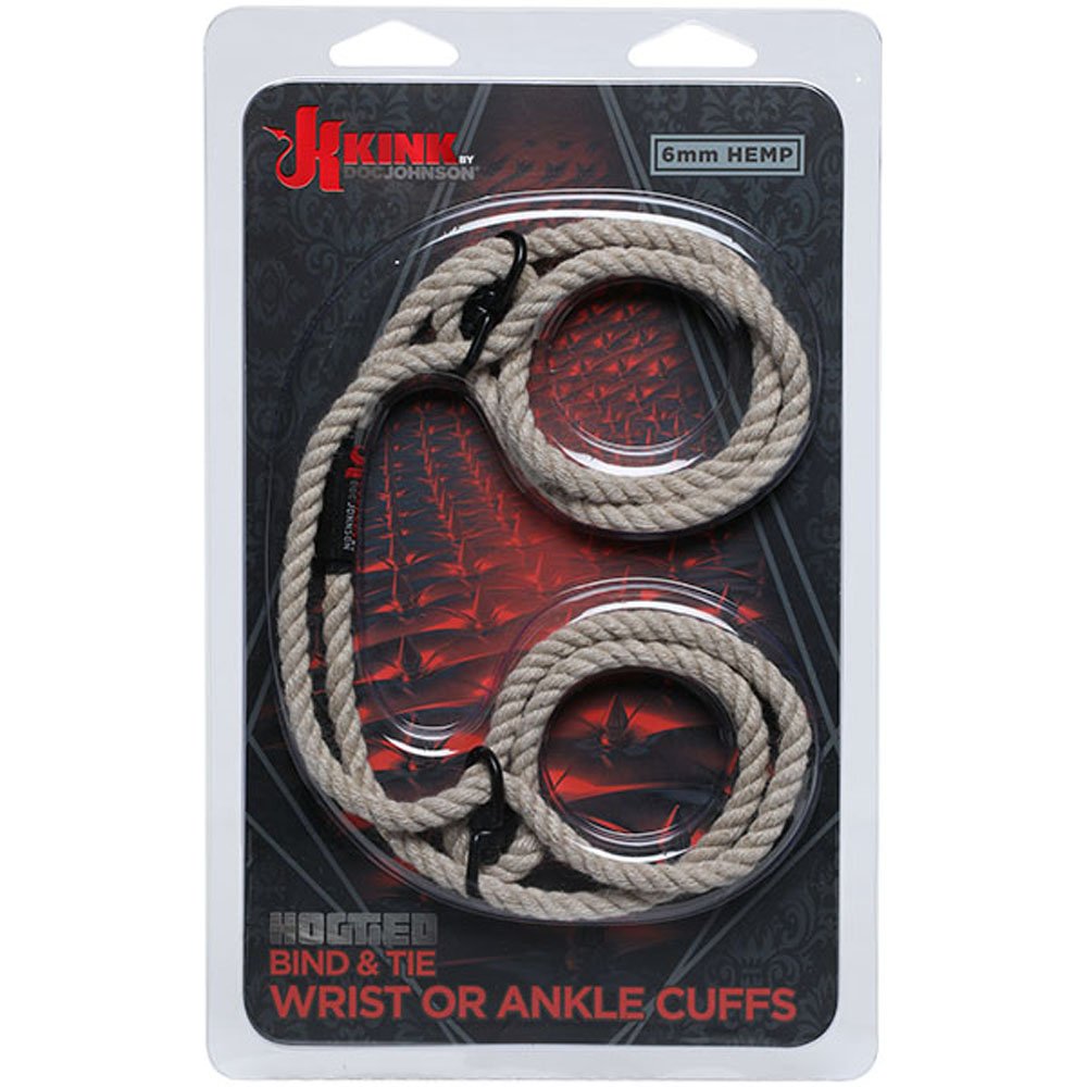 kink-hogtied-bind-amp-tie-6mm-hemp-wrist-or-ankle-cuffs-natural Kink - Hogtied - Bind & Tie - 6mm Hemp Wrist or Ankle Cuffs - Natural - Image 1