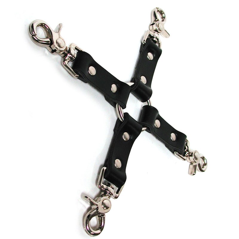 kinklab-leather-hog-tie-black KinkLab Leather Hog Tie (Black) - Image 1