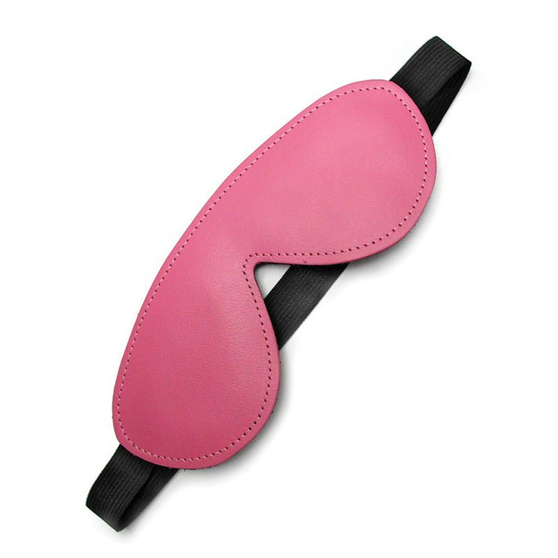 kinklab-pink-bound-leather-blindfold Kinklab Pink Bound Leather Blindfold - Image 1