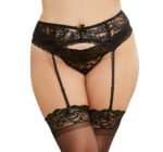 Lace Garterbelt - Queen - Black - Image 2