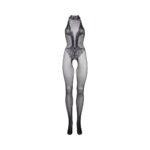 Le Desir Fishnet & Lace High-Neck Bodystocking Black O/S - Image 4