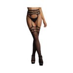 Le Desir Garter belt Stockings With Open Design Black O/S - Image 2