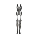 Le Desir Lace Suspender Bodystocking Black O/S - Image 5