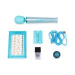 Le Wand All That Glimmers Petite Rechargeable Vibrating Wand Massager Light Blue Special Edition Set - Image 8