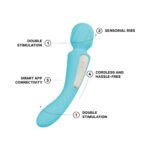 LELO SWITCH Double-Sided Wand Vibrator – Aqua - Image 5