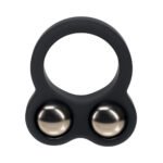 LEVELZ Liquid Silicone Double Weighted Ball Cock Ring Black