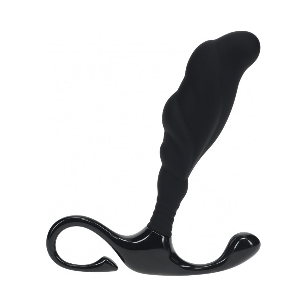 levelz-rippled-with-hard-loop-silicone-prostate-massager-large-black LEVELZ Rippled with Hard Loop Silicone Prostate Massager Large Black - Image 1