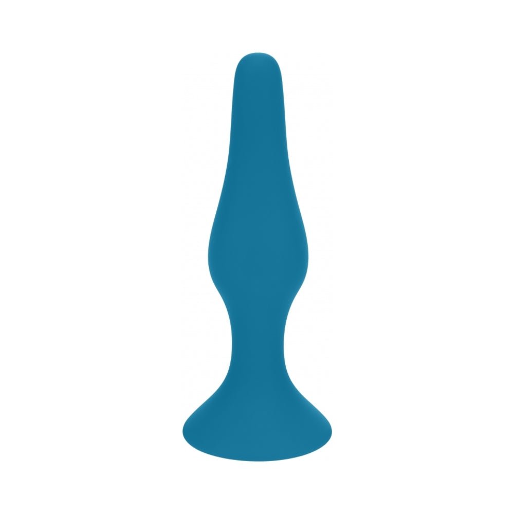 levelz-slim-silicone-anal-plug-large-teal LEVELZ Slim Silicone Anal Plug Large Teal - Image 1