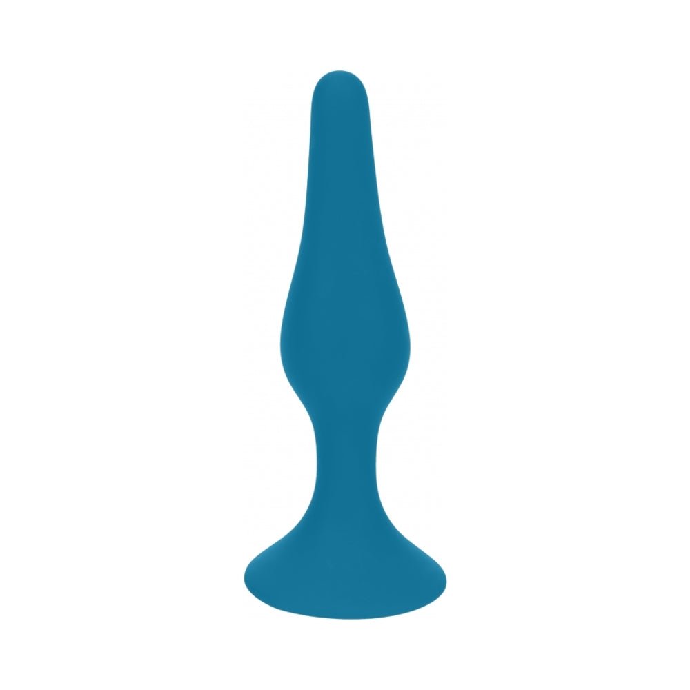 levelz-slim-silicone-anal-plug-medium-teal LEVELZ Slim Silicone Anal Plug Medium Teal - Image 1