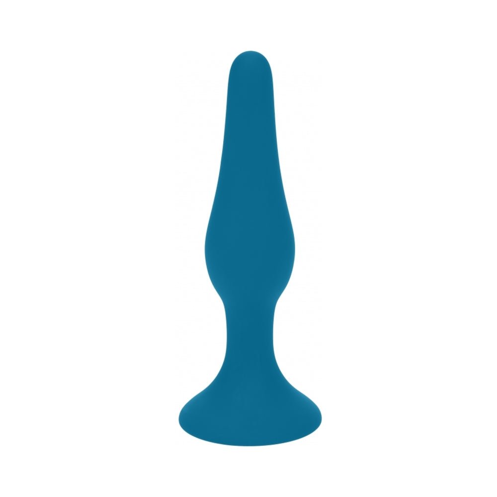 levelz-slim-silicone-anal-plug-small-teal LEVELZ Slim Silicone Anal Plug Small Teal - Image 1