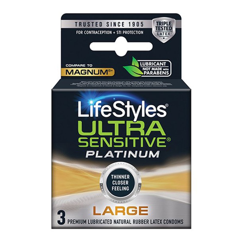 lifestyles-ultra-sensitive-platinum-large-3-pack Lifestyles Ultra Sensitive Platinum Large - 3 Pack - Image 1
