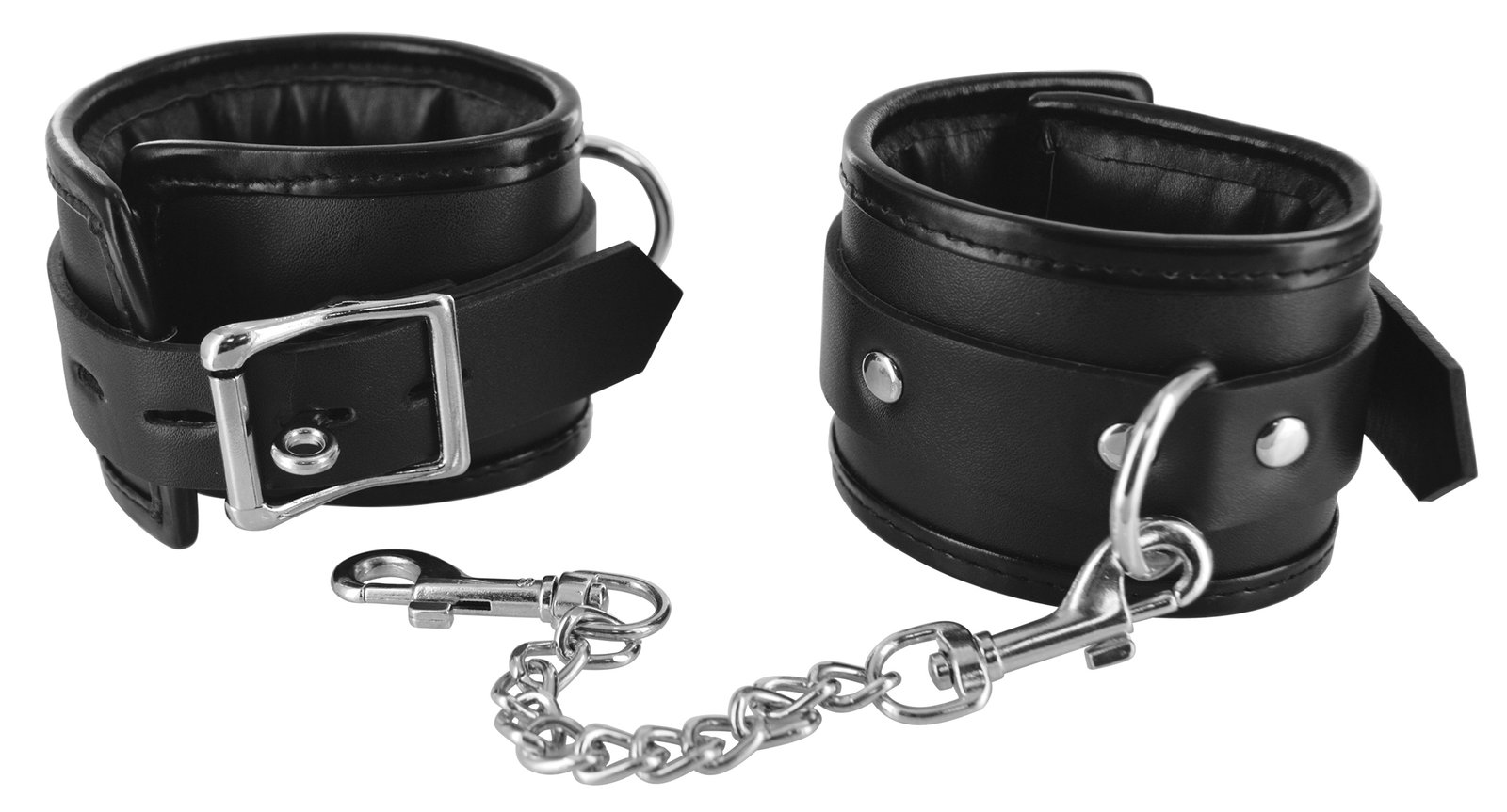 locking-padded-wrist-cuffs-wchain Locking Padded Wrist Cuffs W/chain - Image 1