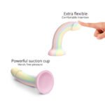 Love to Love Dildolls Fantasia Glow-in-the-Dark Silicone Dildo – Rainbow Pastel - Image 4