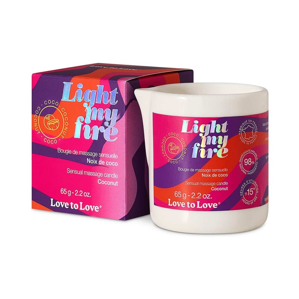 love-to-love-light-my-fire-sensual-massage-candle-coconut-22-oz Love to Love Light My Fire Sensual Massage Candle Coconut 2.2 oz. - Image 1