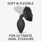 Love to Love Open Roses Silicone Anal Plug – Black Onyx, Large - Image 2