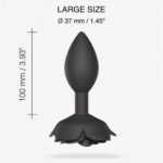 Love to Love Open Roses Silicone Anal Plug – Black Onyx, Large - Image 3