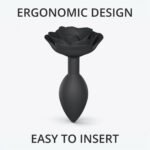 Love to Love Open Roses Silicone Anal Plug – Black Onyx, Large - Image 4