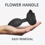 Love to Love Open Roses Silicone Anal Plug – Black Onyx, Large - Image 5