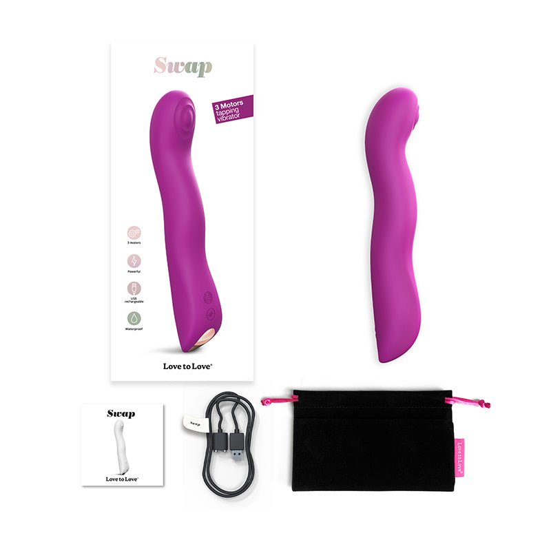 love-to-love-swap-rechargeable-triple-motor-tapping-silicone-g-spot-vibrator-sweet-orchid Love To Love Swap Rechargeable Triple Motor Tapping Silicone G-Spot Vibrator - Sweet Orchid