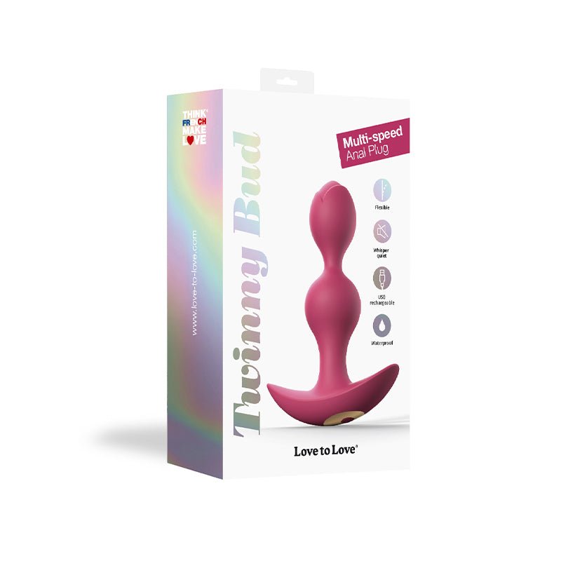love-to-love-twinny-bud-rechargeable-silicone-multi-speed-vibrating-anal-plug-plum Love to Love Twinny Bud Rechargeable Silicone Multi-Speed Vibrating Anal Plug Plum - Image 1