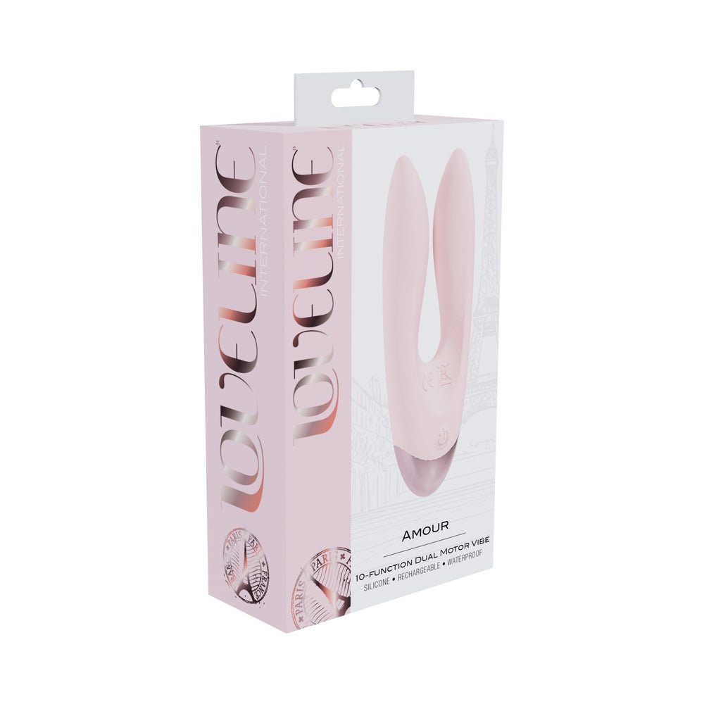loveline-amour-rechargeable-silicone-dual-motor-vibrator-pink Loveline Amour Rechargeable Silicone Dual Motor Vibrator Pink - Image 1