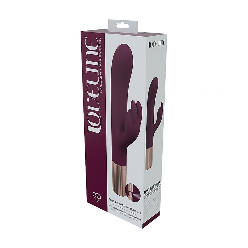loveline-traveler-rabbit-silicone-rechargeable-splashproof-burgundy LoveLine Traveler Rabbit Silicone Rechargeable Splashproof Burgundy - Image 1