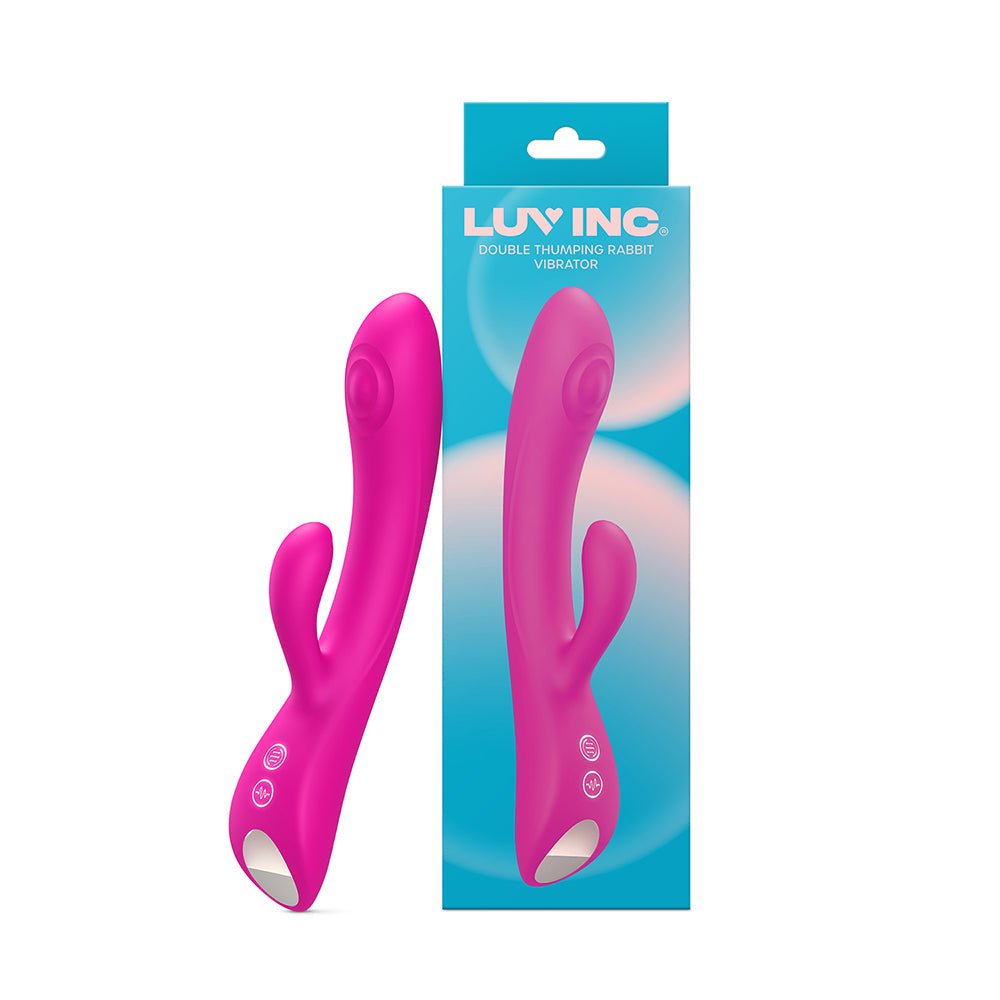 luv-inc-dr42-double-thumping-rabbit-vibrator-pink Luv Inc Dr42: Double Thumping Rabbit Vibrator Pink - Image 1