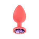 Luv Inc JP33 Jeweled Large Anal Plug – Body-Safe Silicone with 3 Interchangeable Gems – Hot Pink - Image 4
