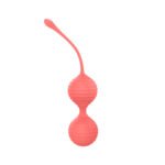 Luv Inc KG88 Kegel Exercise Device 2-Piece Set Ribbed Silicone Orange - Image 2