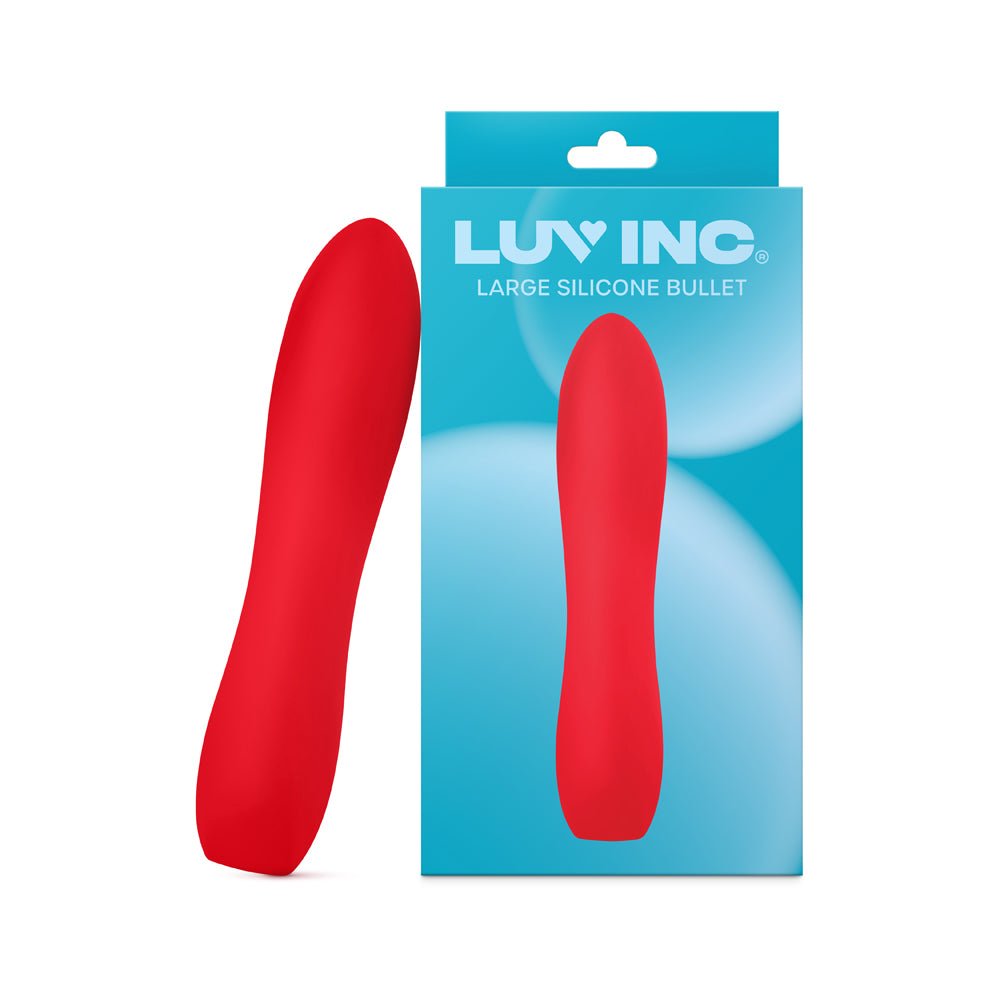 luv-inc-lb72-large-silicone-bullet-rechargeable-vibrator-red Luv Inc Lb72 Large Silicone Bullet Rechargeable Vibrator Red - Image 1