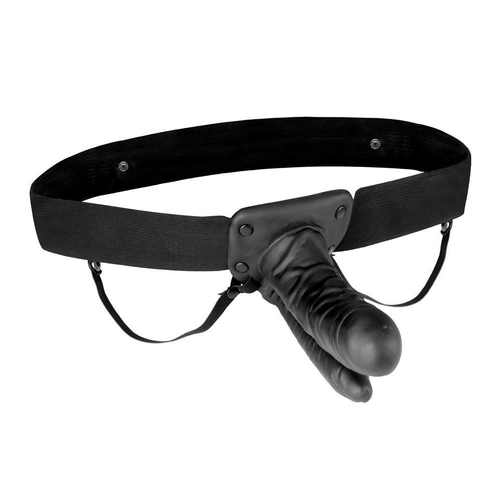 lux-fetish-unisex-vibrating-hollow-double-penetration-strap-on-dildo Lux Fetish Unisex Vibrating Hollow Double Penetration Strap-on Dildo - Image 1