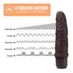 Dr. Skin Silicone - Dr. Robert - 7 Inch Vibrating Dildo - Brown - Image 4