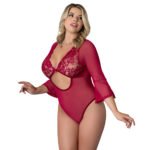 Magic Silk Black Cherry 3/4 Sleeve Playsuit Cherry Queen Size - Image 3