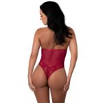 Magic Silk Black Cherry Halter Teddy – Wine Red, S/M - Image 4