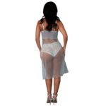 Magic Silk Blue Sky Long Chemise & Boy Short Panty Blue S/M - Image 2