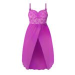 Magic Silk Butterfly Fantasies Gown & Thong Set – Neon Purple, Queen - Image 5