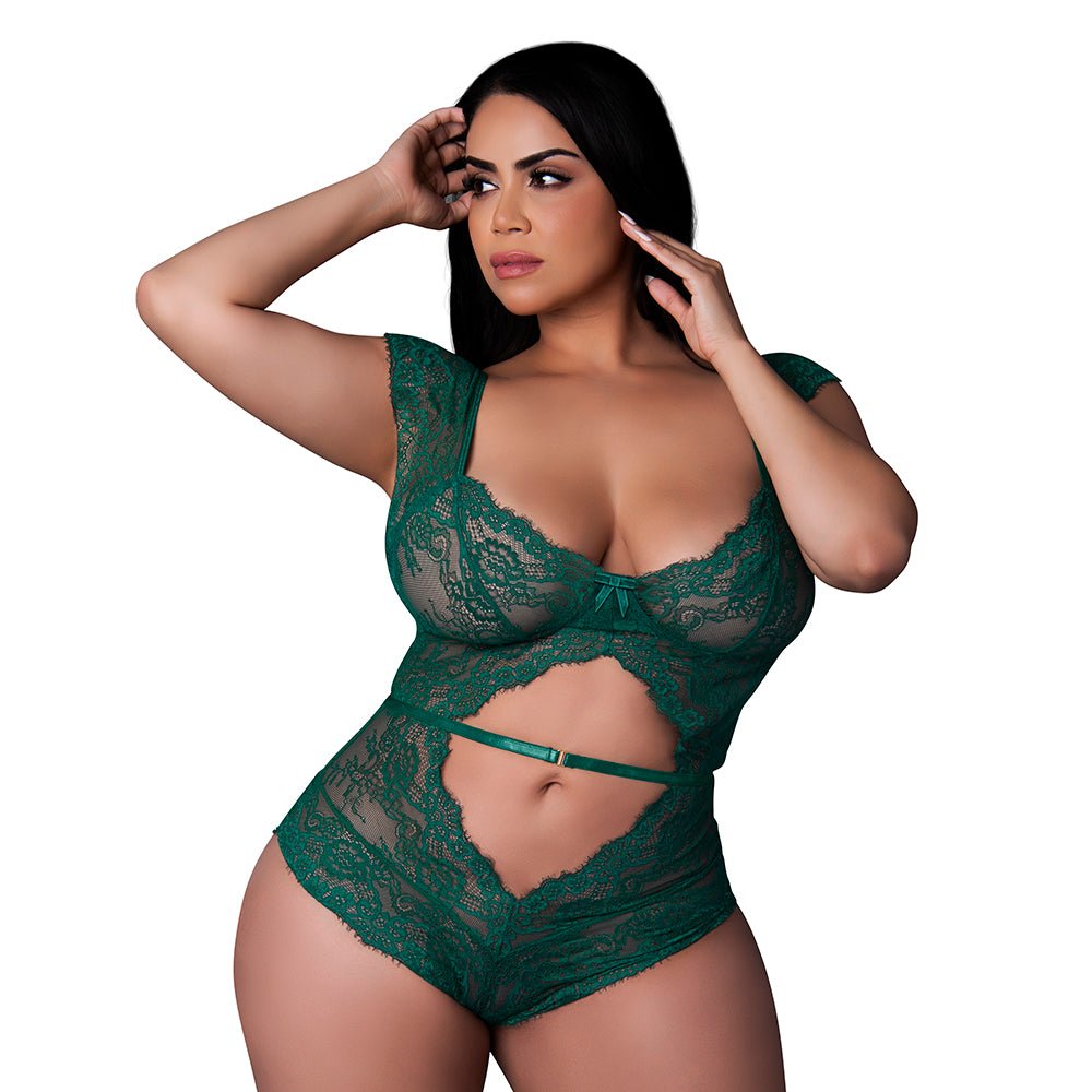 magic-silk-evermore-cutout-romper-emerald-queen-size Magic Silk Evermore Cutout Romper Emerald Queen Size - Image 1