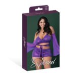 Magic Silk Glimmer Wrap Bralette, Booty Shorts & Sleeve Set Purple Disco Queen Size - Image 6