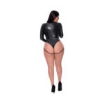 Magic Silk Liquid Onyx Long Sleeve Teddy with Harness Caging Black Queen - Image 3