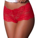 Magic Silk Sugar High Lace Boy Short Red L/XL